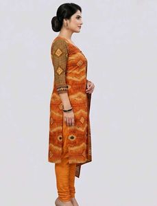 Orange Printed Kurta Set