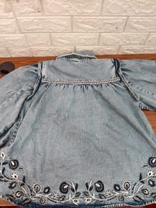 Boho Denim Embroidered Shirt