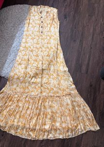 Yellow Floral Print Gown