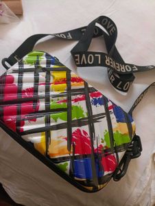 Vibrant Abstract Print Crossbody Bag