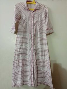 Striped Cotton Shirt-Style dresses👗