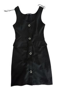 ZARA Chic Black Button-Front  Dress