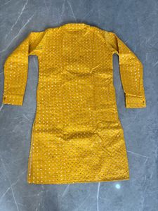 Mirror Work Mustard Fabric kurta set