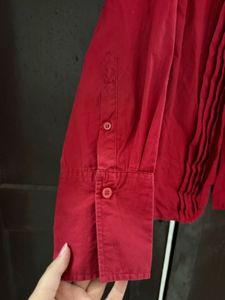 Red Button-Down Shirt