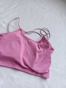 Ribbed Pink Camisole Top