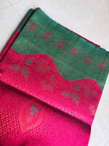 Magenta Silk Blend Saree