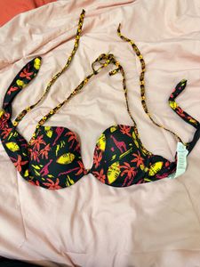 Tropical Print Bikini Top