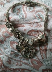Pandora Inspired Charm Bracelet with Hea