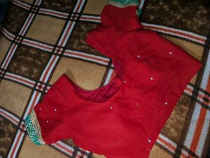 Red Embroidered Blouse