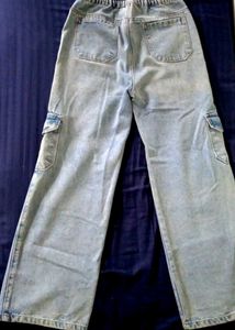 Light Wash Cargo Jeans