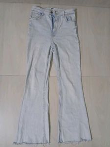 BERSHKA -Light Wash Blue Flared Jeans