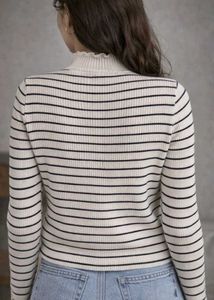 Real Newme Striped Mock Neck Long Sleeve Top🌷
