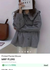 cute gingham Korean top