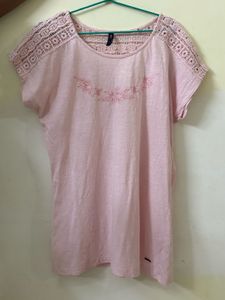 Light Pink Lace Detail Tunic