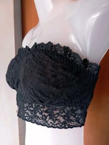 Lace Bandeau Bralette - Black