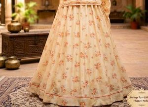 Floral Print Silk lehenga dress
