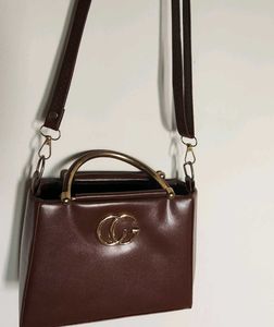 Chic Brown Top Handle Handbag