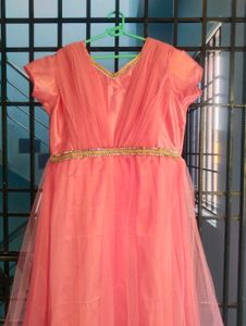 Peach Party Wear Gown