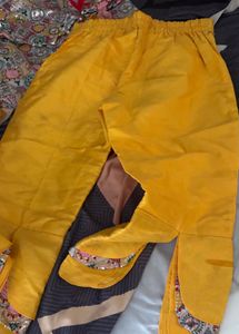 Vibrant Yellow Palazzo Pants with Embellishments