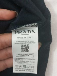 PRADA Milano Navy Blue Zip Neck Shirt