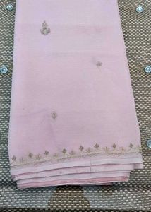 Elegant Pink Embroidered Saree 🔥🔥