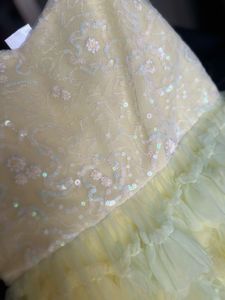 Chic Yellow Ruffled Party Dress