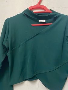 Stylish Green Wrap Top