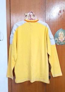 Men's Yellow Graphic Print Long Sleeve Shirt