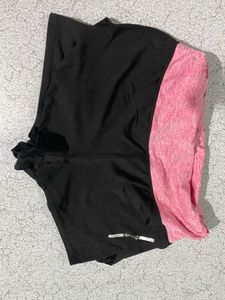 Active Black & Pink Shorts