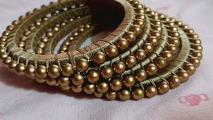 Golden Beaded Bangles