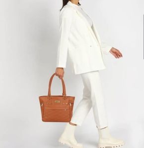 Stylish Quilted Brown Handbag