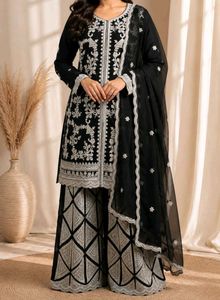 Dark Mehendi Roman Plazzo Set
