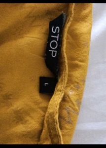 Yellow  Kurta with Golden Print