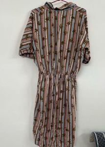 Striped Button-Up Midi Dress