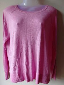 Pink Crew Neck Long Sleeve Sweater