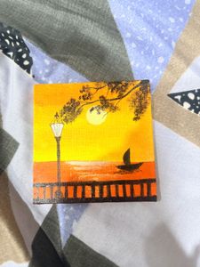 Handmade Sunset Landscape Painting