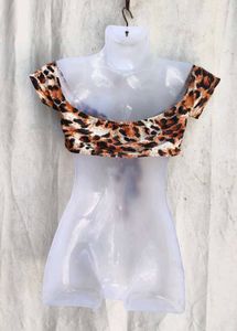 Leopard Print Off-Shoulder Bikini Top