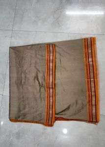 Elegant pure silk kanchipattu beige Saree