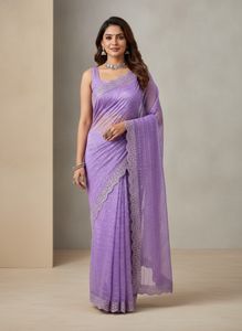 Beautiful Lavender Sequin Saree