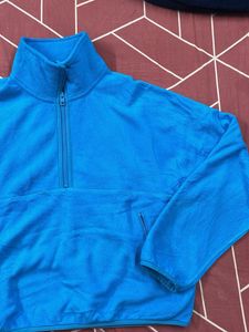 TNA Aritzia Blue Fleece Quarter Zip