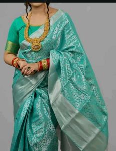 Teal Kanjivaram Silk Saree