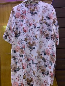 White Flower Print Shirt