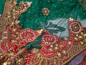 Ravishing Heavy Green Net Saree