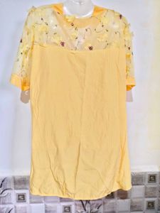 🔥BUY 1, GET 1 FREE🔥Yellow Floral Embellished Top