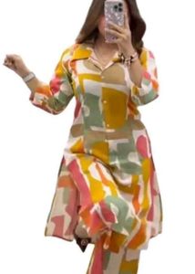 Colorful Abstract Print Kurta Set