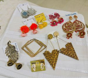 9 Pairs Earings Western And Indian
