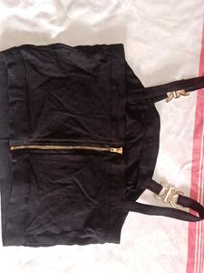 Chic Black Crop Top fixed price