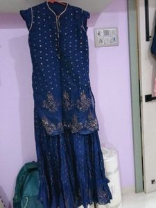Stunning Navy Blue Embellished Kurta Set