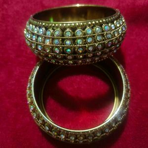 Elegant Stone Studded Bangle Set