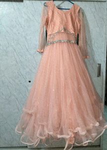 Elegant Peach Embellished Gown